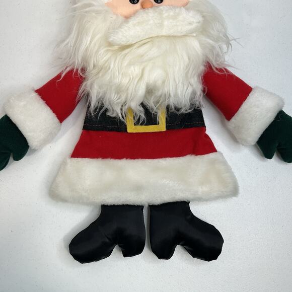Vintage 1981 Hallmark Santa Christmas Stocking Bag Card Holder Hanging Plush - Picture 4 of 11